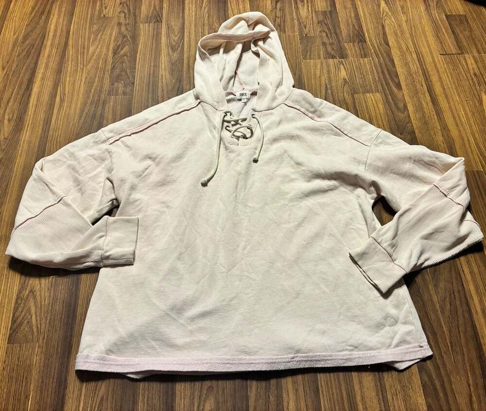 BKE Women's Lace-Up Thermal Waffle Knit Hoodie